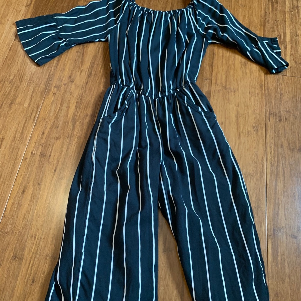 black striped romper